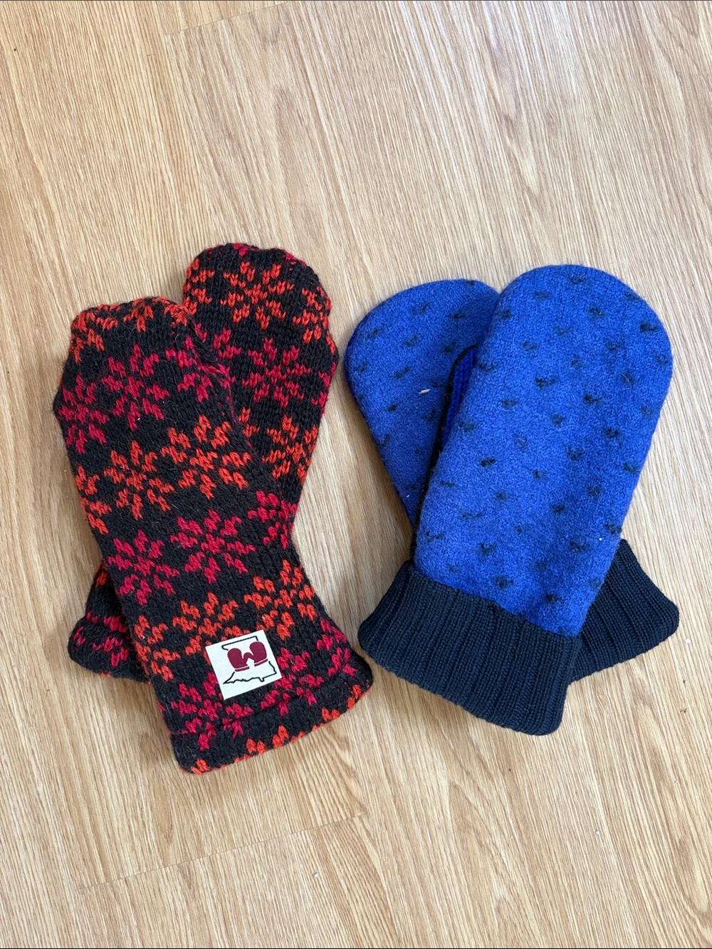 Bundle of Two Pair Handmade Adult Mittens